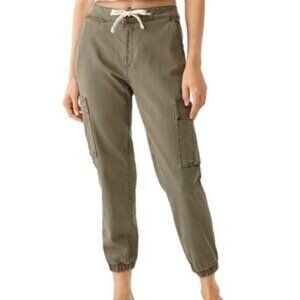DL1961 Gwen Jogger Jeans  Cargo Pants Drawstring in Olive Green Size 27